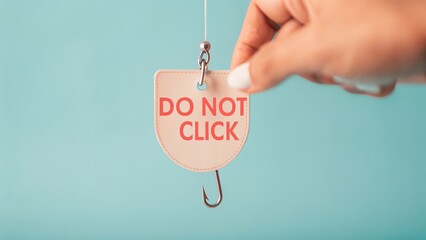 Phishing protection and fraud cybersecurity, A digital representation of a phishing link warning with a "do not" symbol for cybersecurity awareness.