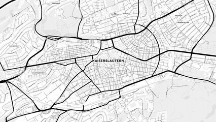 Obraz premium Minimalist Kaiserslautern Street Map with Labels and Neighborhoods
