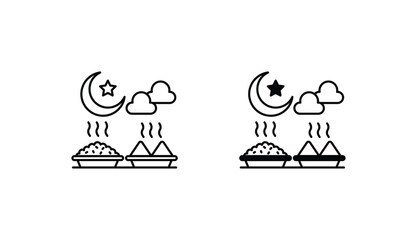 Nourriture Iftar icon design with white background stock illustration