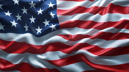 The flag of the United States with stars and stripes.