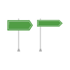 Obraz premium Directional Green Traffic Signs. Green Road Sign Illustration