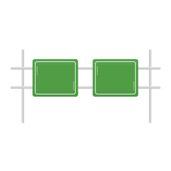 Fototapeta premium Directional Green Traffic Signs. Green Road Sign Illustration