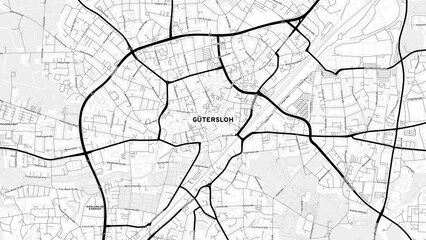 Fototapeta premium Minimalist Gutersloh Street Map with Labels and Neighborhoods