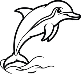 Fototapeta premium Ocean Acrobat: A Playful Dolphin Leaping Out of the Water