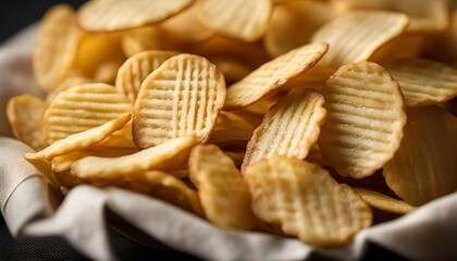 Close-Up of Crispy Potato Chips