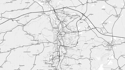 Minimalist Gera Street Map with Labels and Neighborhoods