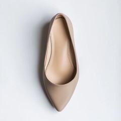 Fototapeta premium Minimalist Ballet Flat Shoe Design in Neutral Color Palette
