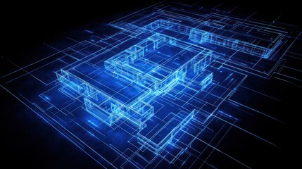 Abstract architectural blueprint