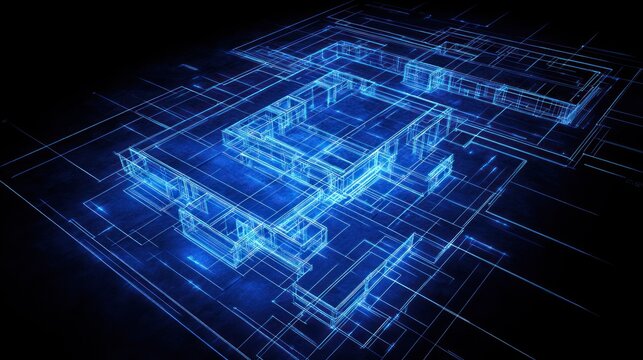 Abstract architectural blueprint