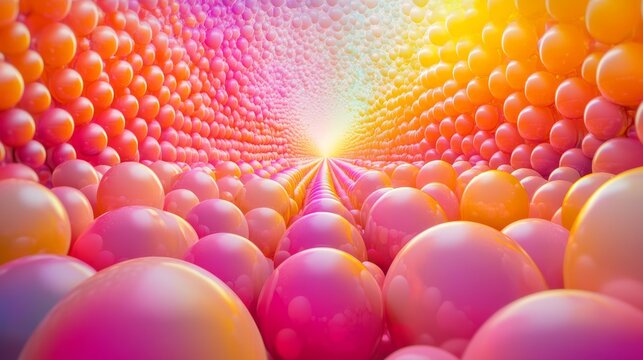 Abstract Colorful Sphere Tunnel: A Journey Through Vibrant Hues