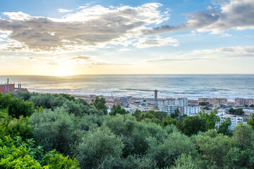 Obraz premium algeria, village, mediterranean sea, africa, north africa, algiers, aerial africa, algeria village, algerian, african village, algeria tourism, aerial, arab, road, arabic, jijel, morning, african.