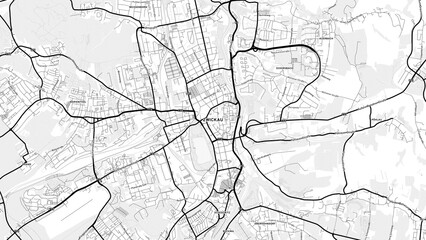 Minimalist Zwickau Street Map with Labels and Neighborhoods
