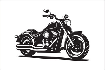 Obraz premium Elegant Vintage Motorcycle Vector Silhouette – Biker Lifestyle Art.