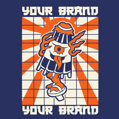 Vector image of Japanese demon Kasa-obake.	
