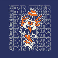 Vector image of Japanese demon Kasa-obake.	
