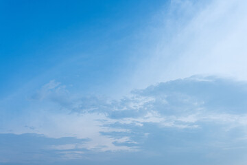 Serene Blue Sky with Wispy Cloudscape Peaceful Nature Background