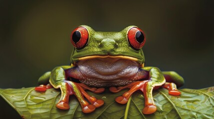 Naklejka premium A red-eyed tree frog