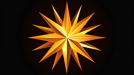 Logo design, a five-pointed star shape with sharp edges 