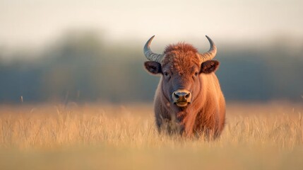 Highland cattle sunset field grassland