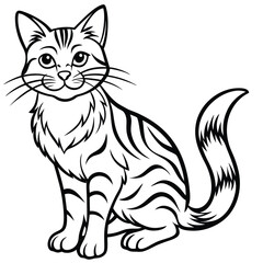 Hand drawn cat outline illustration