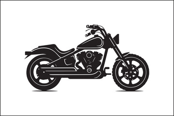Fototapeta premium Elegant Vintage Motorcycle Vector Silhouette – Biker Lifestyle Art.
