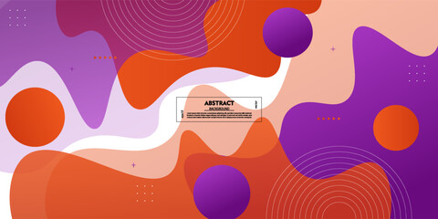 Modern colorful liquid abstract background with orange and purple gradient on white background. Vector Eps10