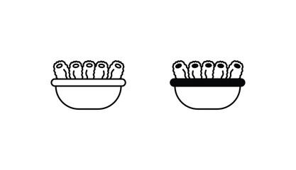 Dates Bowl icon design with white background stock illustration