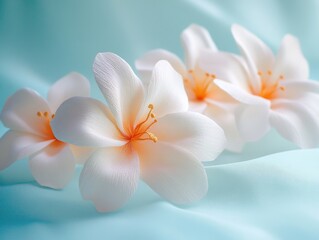 Orchid Blossoms on Blue Water