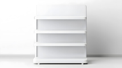 3d White Empty Product Display For Supermarket Mockup on white backdrop