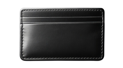 Black leather card holder isolated on white background