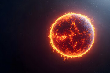 Sun with enormous plumes of fire and plasma erupting from its core