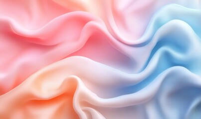 Fototapeta premium Smooth elegant pastel colored silk fabric flowing and forming gentle waves