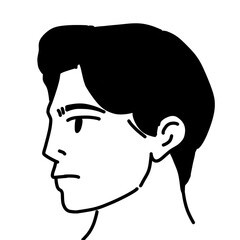 illustration of a person's face icon with a simple drawing style