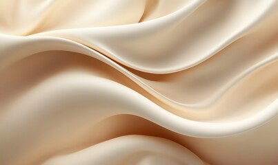 Obraz premium Smooth elegant beige silk or satin texture forming wavy folds: luxurious background design
