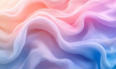 Fototapeta premium Smooth pastel-colored fabric forming soft waves creates an elegant and flowing background design