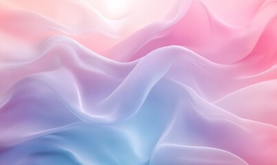 Smooth elegant pink, purple and blue gradient chiffon fabric flowing and waving in the wind