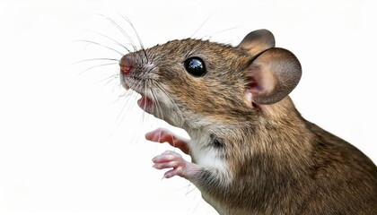 Vibrant Surprise A Dainty Field Mouse Erupted in Delight, Captured MidBound Amidst the Meadows Textured Beauty