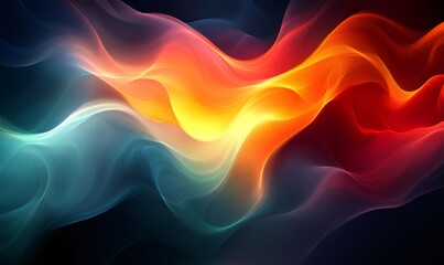 Obraz premium Abstract energy waves flowing and blending, creating a vibrant and colorful design