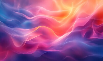 Obraz premium Vibrant waves of color flow and blend seamlessly, creating a mesmerizing abstract composition