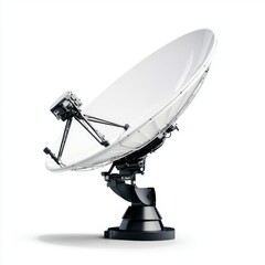 Professional image of a dual-band satellite dish with a seamless white background, perfect for branding, packaging, and advertising, supporting multiple frequency bands.
