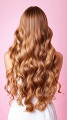 Obraz premium Stunning Back View of Blonde Wavy Hair