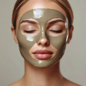 Woman with the face pack