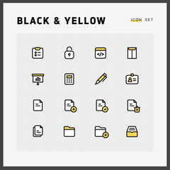  Blcak and yellow icon set_business_01