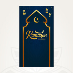 Social Media Minimalist Ramadhan Background Banner with Soft Gradient and Stars
