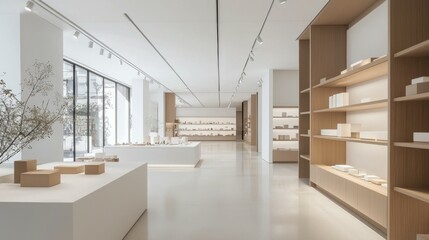 Modern Minimalist Retail Space with Bright Interior Design Elements