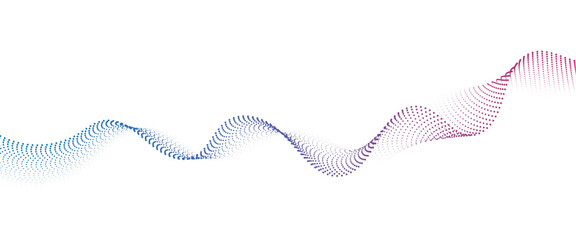 Flowing Dot Wave halftone gradient pattern on transparent background