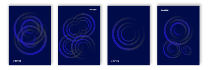 Collection of 70s color gradient poster background vector. Set of retro wall decoration, groovy, trippy, geometric shape. Vintage hippie wall art for interior, decorative, banner, cover, card