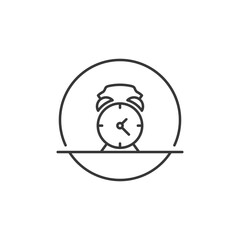 A sleek analog alarm clock icon for digital interfaces, representing time management and scheduling features. Ideal for productivity apps, enhancing user experience through intuitive design