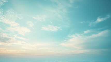 Fototapeta premium Serene Sky Over Soft Clouds at Dawn, Tranquil Natural Background