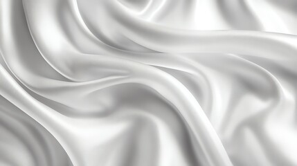 Obraz premium Elegant White Silk Fabric with Soft Folds and Subtle Shimmers